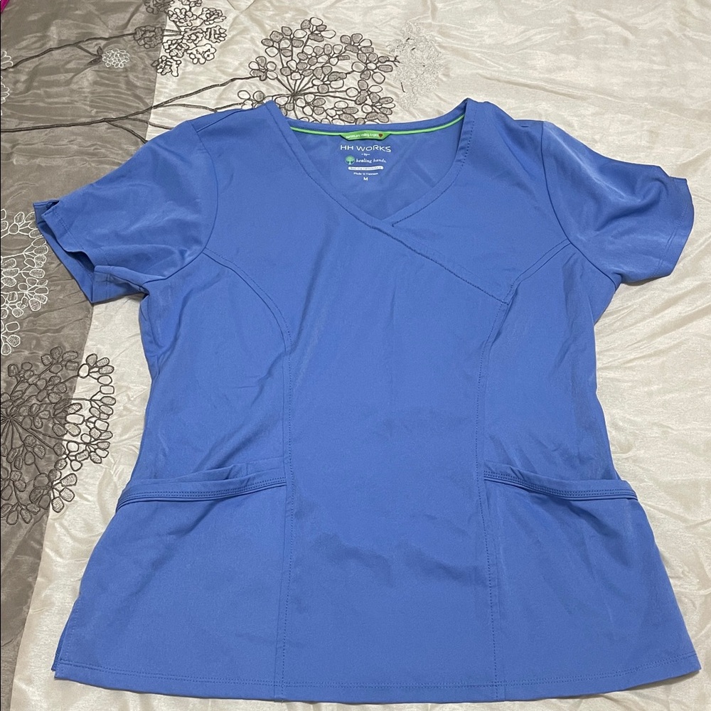 Healing hands light blue scrubs set